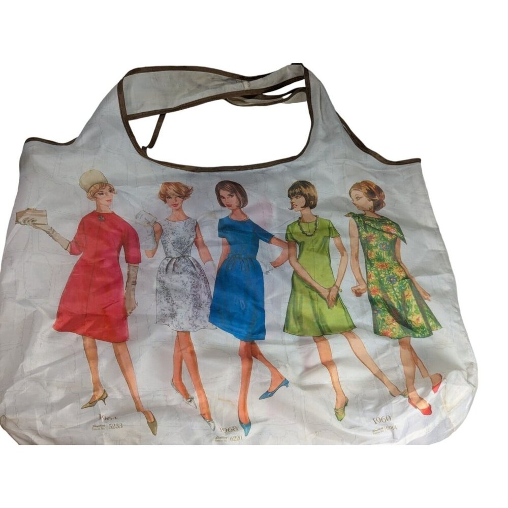 Shopping Bag Tote Nylon Simplicity Dress Patterns Retro Large